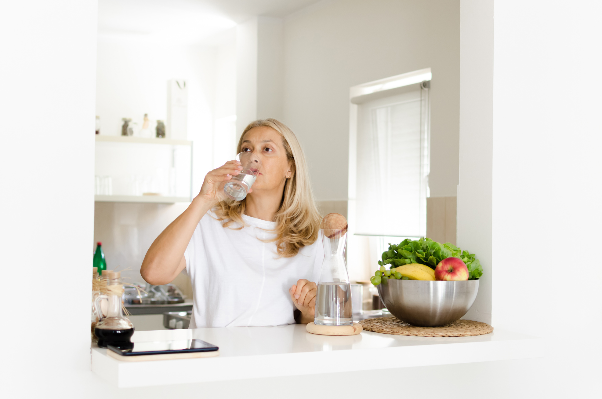 Woman drinking water